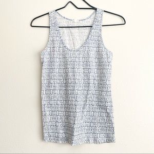 J. Crew Blue White Sequin Detail Tank Top XS